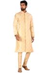 Buy_Arihant Rai Sinha_Beige Dupion Silk Embroidered Kurta Pant Set_at_Aza_Fashions