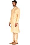 Shop_Arihant Rai Sinha_Beige Dupion Silk Embroidered Kurta Pant Set_Online_at_Aza_Fashions