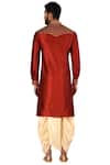 Shop_Arihant Rai Sinha_Beige Dupion Silk Cotton Kurta Dhoti Pant Set_at_Aza_Fashions