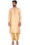 Buy_Arihant Rai Sinha_Beige Dupion Silk Embroidered Kurta Dhoti Pant Set_Online_at_Aza_Fashions