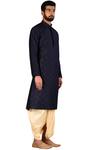 Shop_Arihant Rai Sinha_Blue Dupion Silk Embroidered Kurta Dhoti Pant Set_at_Aza_Fashions