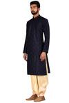 Buy_Arihant Rai Sinha_Blue Dupion Silk Embroidered Kurta Dhoti Pant Set_Online_at_Aza_Fashions