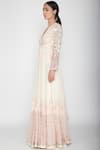 Varun Bahl_White Georgette Embroidered Anarkali With Dupatta_Online_at_Aza_Fashions