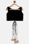 Shop_PinkCow_Black Velvet Lehenga Set For Girls_Online_at_Aza_Fashions