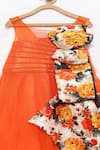 Pinkcow designs pvt ltd_Orange Silk Printed Bow Gown _Online_at_Aza_Fashions