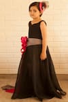 Buy_Pinkcow designs pvt ltd_Black Scuba Flared Gown _Online_at_Aza_Fashions