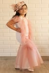 Pinkcow designs pvt ltd_White Scuba Frill Mermaid Gown _Online_at_Aza_Fashions