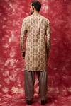 Shop_Qbik_Beige Printed Kurta Pathani Set _at_Aza_Fashions