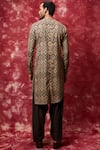 Shop_Qbik_Brown Cotton Viscose Printed Kurta Set _at_Aza_Fashions