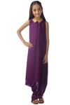 Buy_Kommal Sood_Purple Georgette Draped Dress_at_Aza_Fashions