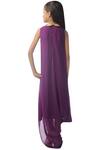 Shop_Kommal Sood_Purple Georgette Draped Dress_at_Aza_Fashions
