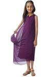Kommal Sood_Purple Georgette Draped Dress_Online_at_Aza_Fashions