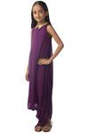 Buy_Kommal Sood_Purple Georgette Draped Dress_Online_at_Aza_Fashions