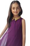 Shop_Kommal Sood_Purple Georgette Draped Dress_Online_at_Aza_Fashions