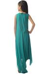 Shop_Kommal Sood_Green Georgette Draped Dress_at_Aza_Fashions