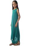 Kommal Sood_Green Georgette Draped Dress_Online_at_Aza_Fashions