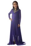 Buy_Kommal Sood_Purple Georgette Embroidery Asymmetric Layered Dress_at_Aza_Fashions