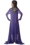 Shop_Kommal Sood_Purple Georgette Embroidery Asymmetric Layered Dress_at_Aza_Fashions