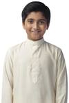Buy_Kommal Sood_Beige Cotton Silk Kurta Set For Boys_Online_at_Aza_Fashions