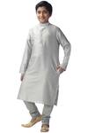 Buy_Kommal Sood_Gray Cotton, Silk Grey Kurta Set_at_Aza_Fashions