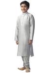 Kommal Sood_Gray Cotton, Silk Grey Kurta Set_Online_at_Aza_Fashions
