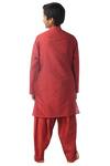 Shop_Kommal Sood_Maroon Cotton, Silk Kurta Set_at_Aza_Fashions