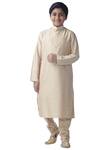 Buy_Kommal Sood_Beige Cotton, Silk Kurta Set_at_Aza_Fashions