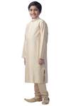 Kommal Sood_Beige Cotton, Silk Kurta Set_Online_at_Aza_Fashions