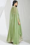 Shop_Manish Malhotra_Green Georgette Embroidered Cape Pant Set_at_Aza_Fashions