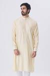 Buy_Gaurav Katta_Beige Silk Kurta _at_Aza_Fashions