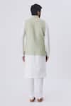 Shop_Gaurav Katta_Green Cotton Woven Nehru Jacket_at_Aza_Fashions