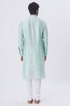 Shop_Gaurav Katta_Blue Cotton Silk Printed Kurta_at_Aza_Fashions