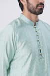 Gaurav Katta_Blue Cotton Silk Printed Kurta_at_Aza_Fashions
