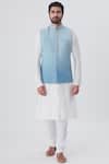 Gaurav Katta_Blue Cotton Nehru Jacket _Online_at_Aza_Fashions