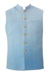 Buy_Gaurav Katta_Blue Cotton Nehru Jacket _Online_at_Aza_Fashions