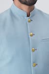 Gaurav Katta_Blue Cotton Nehru Jacket _at_Aza_Fashions