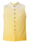 Buy_Gaurav Katta_Yellow Cotton Silk Nehru Jacket _Online_at_Aza_Fashions