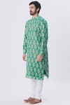 Buy_Gaurav Katta_Green Handloom Cotton Batik Print Kurta_Online_at_Aza_Fashions