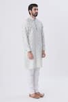 Gaurav Katta_Grey Silk Chanderi Kurta _Online_at_Aza_Fashions