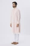 Buy_Gaurav Katta_Pink Organza Silk Chanderi Kurta_Online_at_Aza_Fashions