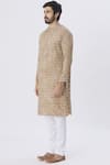 Buy_Gaurav Katta_Brown Textured Silk Kurta_Online_at_Aza_Fashions