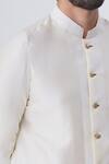 Gaurav Katta_White Chanderi Kurta_at_Aza_Fashions