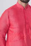 Kommal Sood_Peach Silk Draped Kurta Set_at_Aza_Fashions