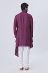 Kommal Sood_Purple Cotton Silk Draped Kurta Set  _Online_at_Aza_Fashions