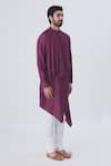 Buy_Kommal Sood_Purple Cotton Silk Draped Kurta Set  _Online_at_Aza_Fashions