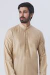 Buy_Kommal Sood_Beige Cotton Silk Kurta Set  _at_Aza_Fashions