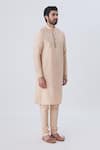 Kommal Sood_Peach Cotton Silk Kurta Set  _Online_at_Aza_Fashions