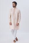 Kommal Sood_Peach Cotton Silk Kurta Set  _Online_at_Aza_Fashions