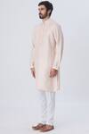 Buy_Kommal Sood_Peach Cotton Silk Kurta Set  _Online_at_Aza_Fashions