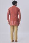 Shop_Kunal Anil Tanna_Pink Spun Silk Textured Bundi And Kurta Set_at_Aza_Fashions